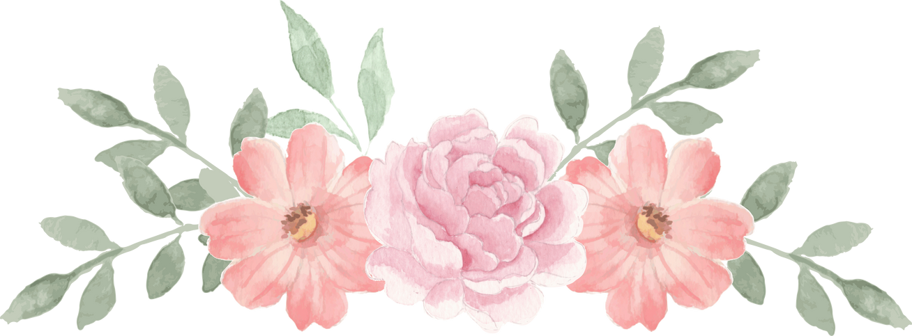 Romantic Peony Watercolor Flower